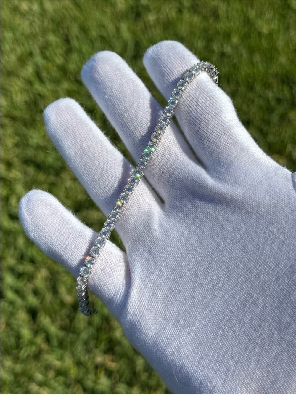 925 Silver, 11.7CTW Moissanite Tennis Bracelet